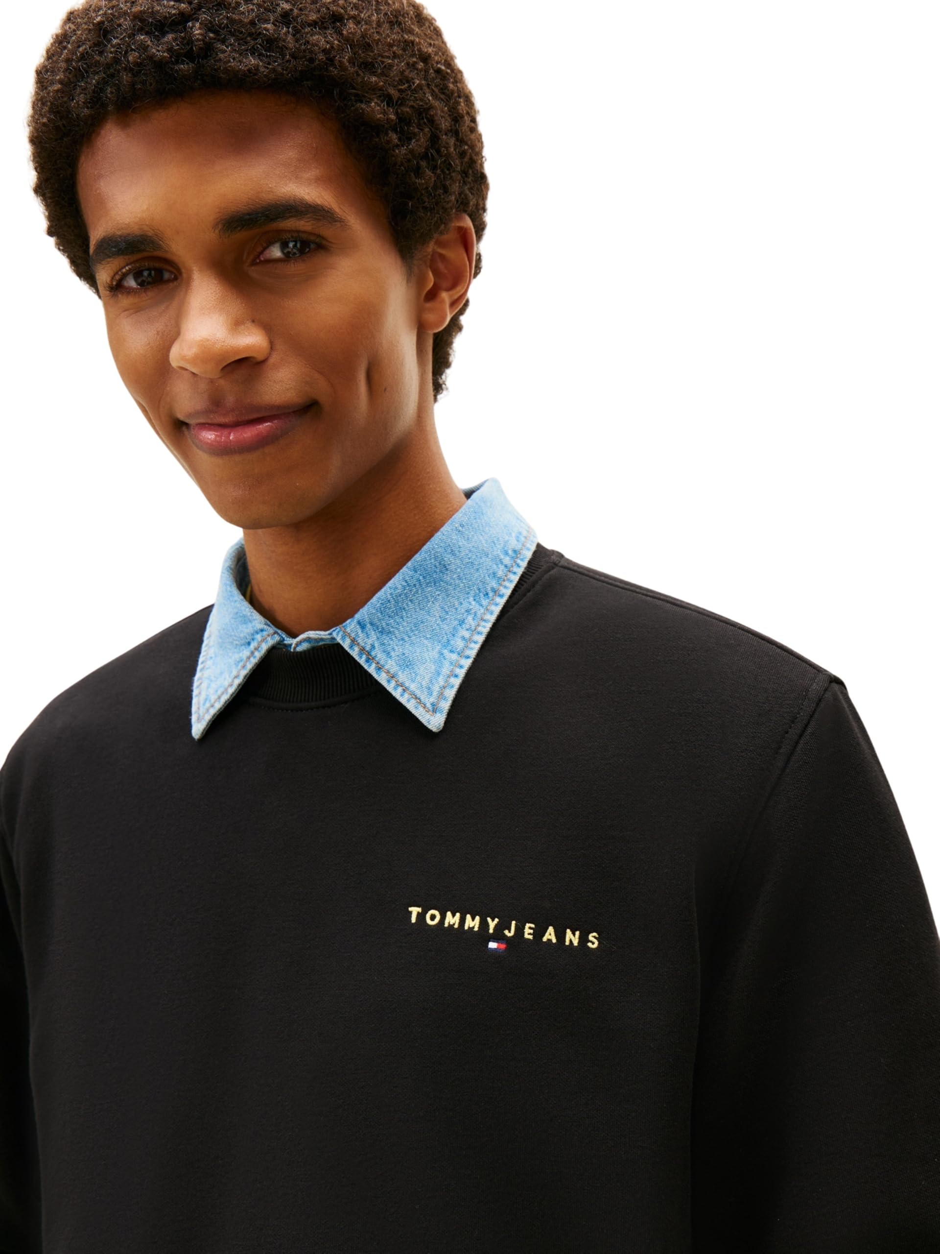 Tommy Jeans Tjm Reg Linear Crew Ext Dm0dm20249 Felpa Pullover Uomo (Pacco da 1)