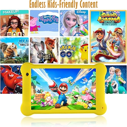Miniatura 6 de Wainyok Tableta para niños, pantalla IPS de protección ocular de 7 pulgadas, 2 GB de RAM, 32 GB de ROM, tableta WiFi Android 12 para niños con funda