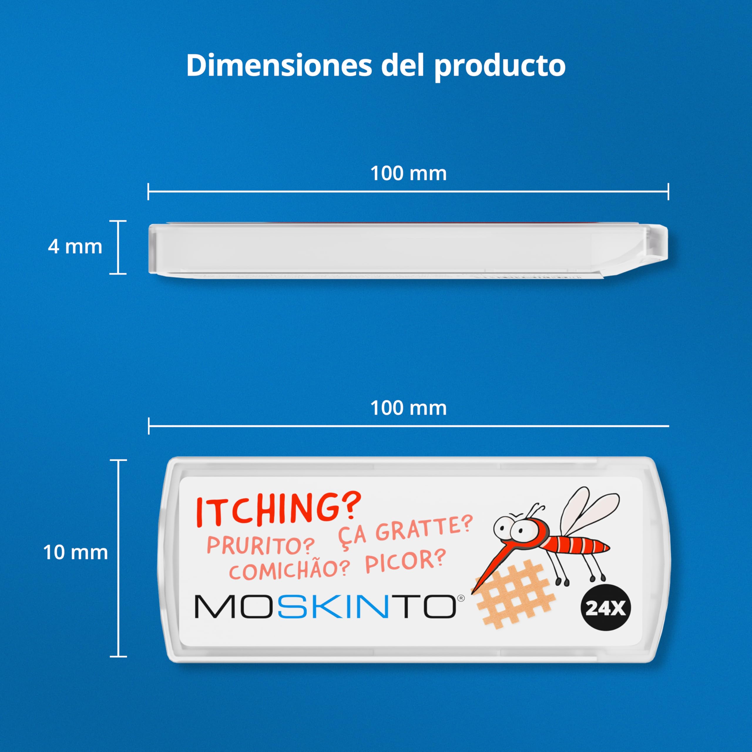 Moskinto Parches Antimosquitos para Niños y Adultos - Uso en Picaduras de Mosquitos e Insectos - Alivia la Picazón - Beige - 24 Piezas