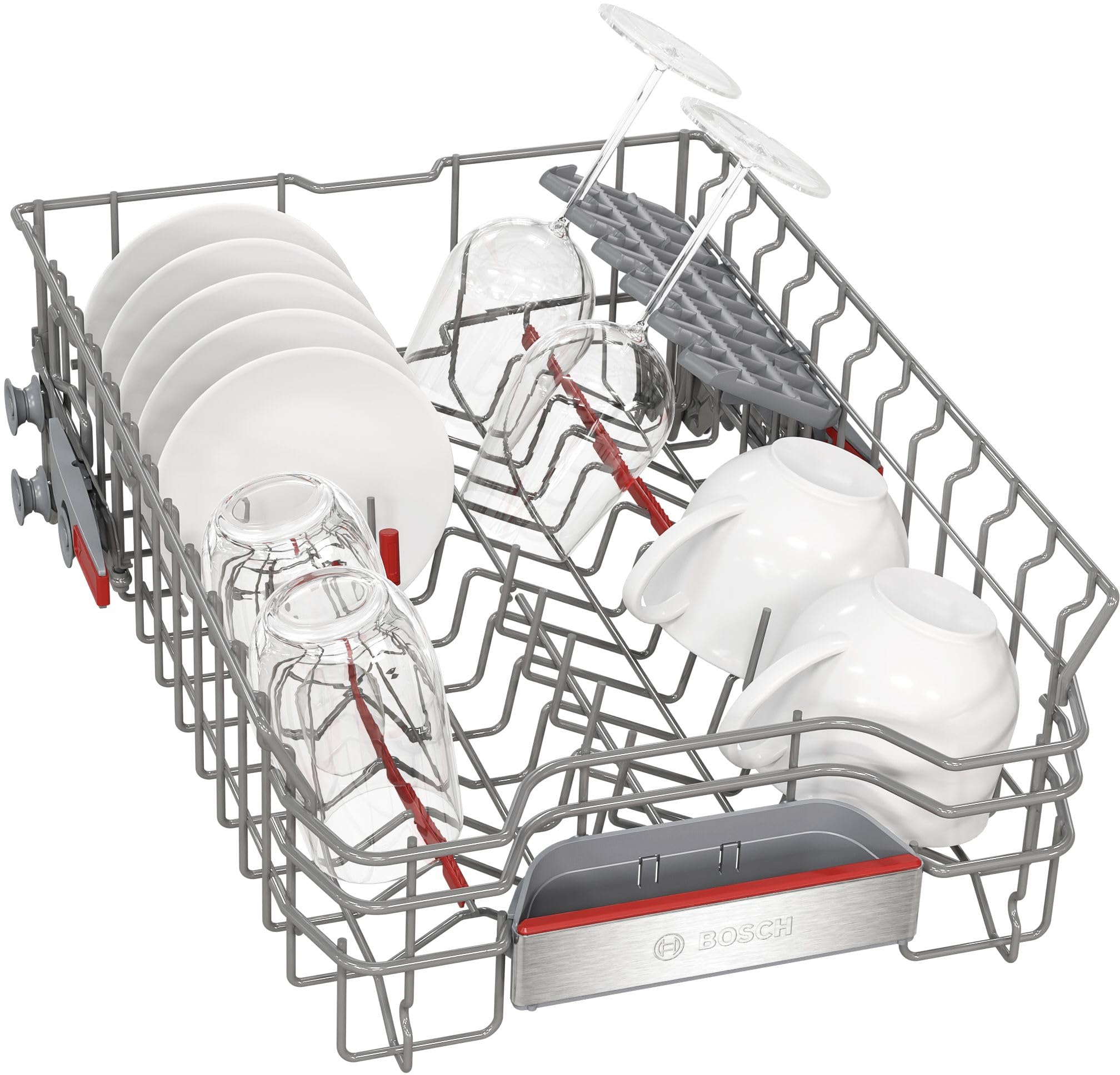 Bosch SPS6EMI21E Serie 6, Lavastoviglie Smart da libera installazione, 10 coperti, Cestelli personalizzabili, Motore EcoSilence Drive, Acciaio spazzolato anti-impronta, 45 cm.