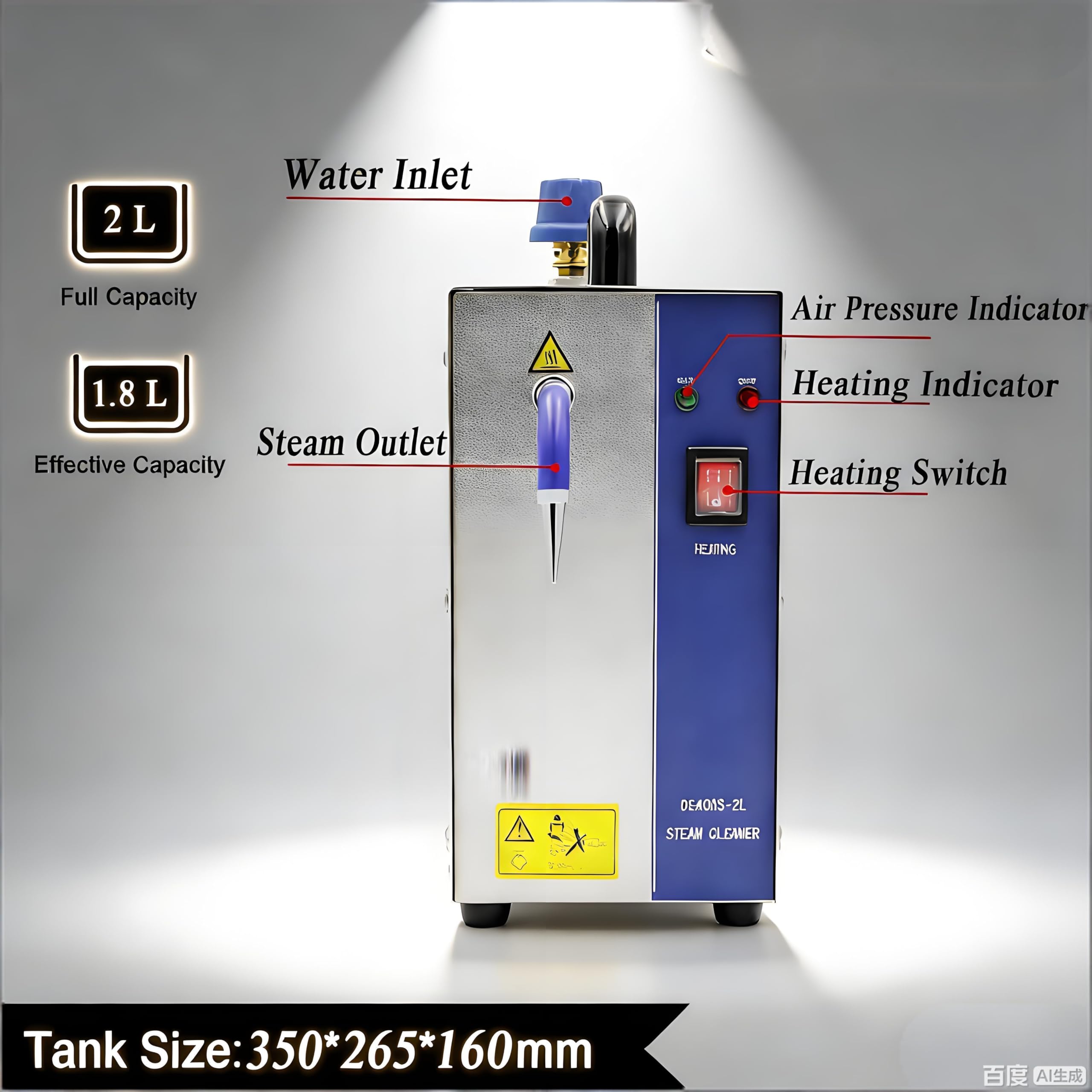 Limpiador de Joyas con Vapor para Oro. Limpiador de Alta Temperatura para Joyas de Oro y Plata. Limpiador a Vapor para Plata y Oro. Apto para Uso doméstico e Industrial. 2L
