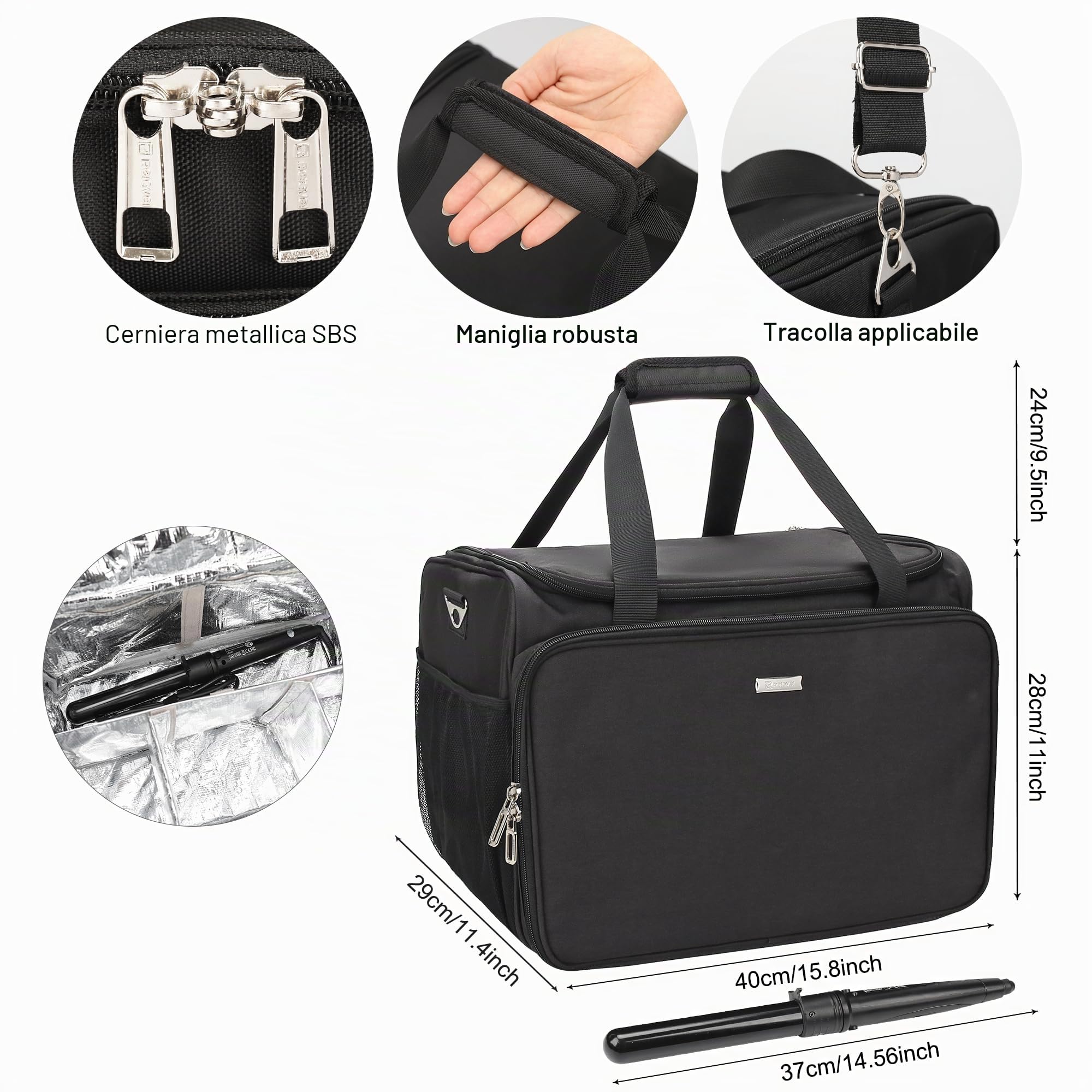 Borsa professionale da parrucchiere grande – Heatproof Makeup & Hair Tool Zaino per curling parrucchiere