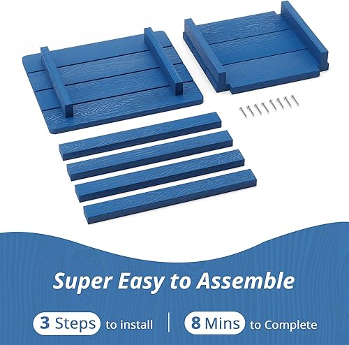 Miniatura 112 de LUE BONA HDPS - Mesa auxiliar para exteriores, pequeñas mesas auxiliares Adirondack para exteriores, mesa auxiliar exterior para patio, porche, Negro