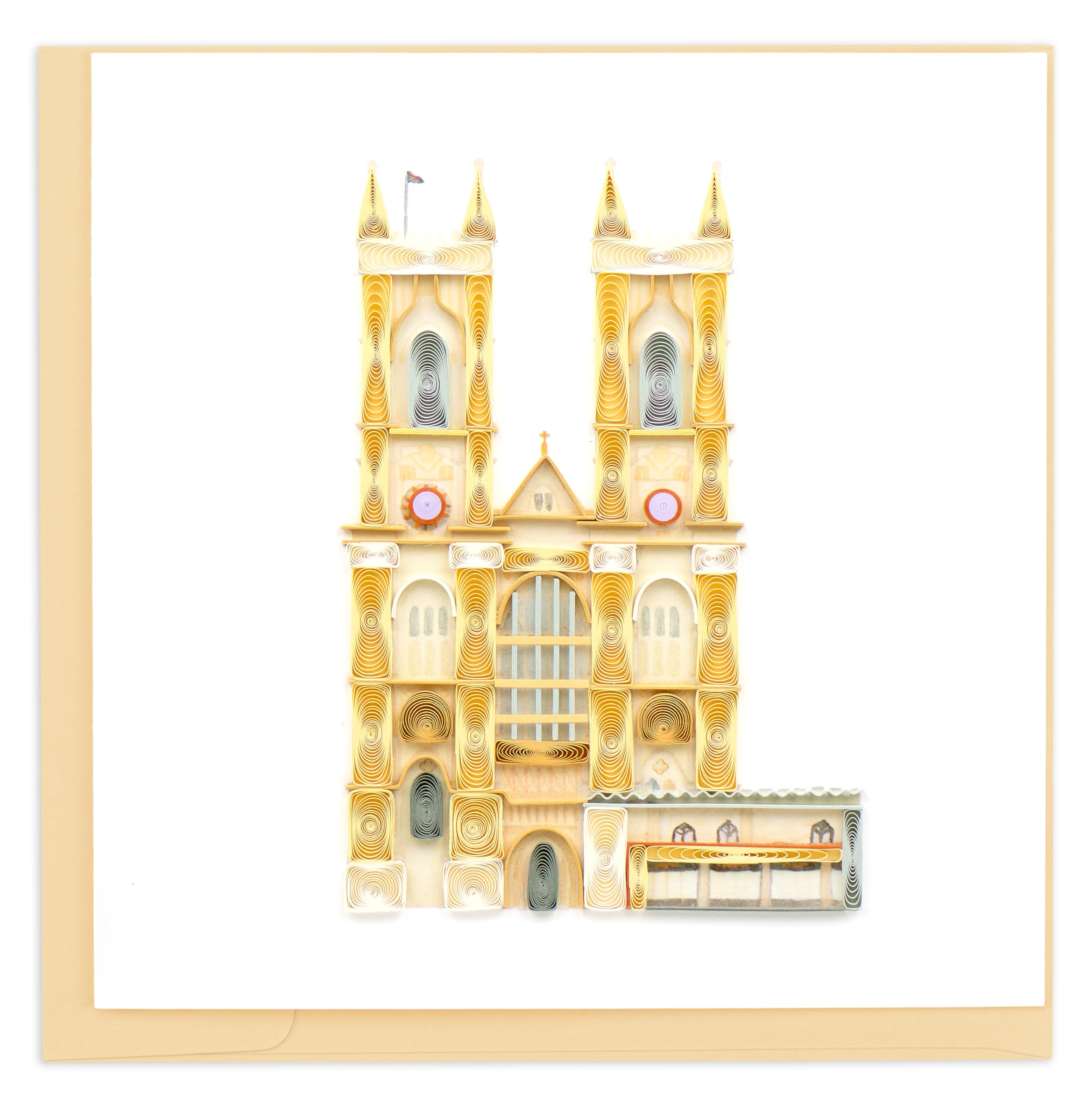 Quilling London Westminster Abbey Hand-Finished Art Greeting Card Frameable Art, Suitable for Framing in a Card Frame