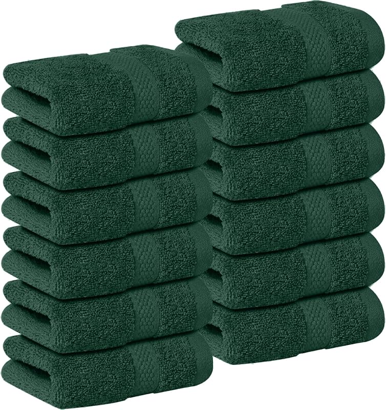 DAN RIVER Panos de rosto quadrados em algodão Huntergreen 12 x 12 cm, 12 unidades