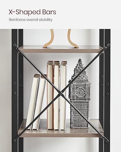 Miniatura 50 de VASAGLE Estantería de 6 niveles, estantería con marco de acero, estante para libros para sala de estar, oficina en casa, estudio, 11.8 x 15.7 x 73.2