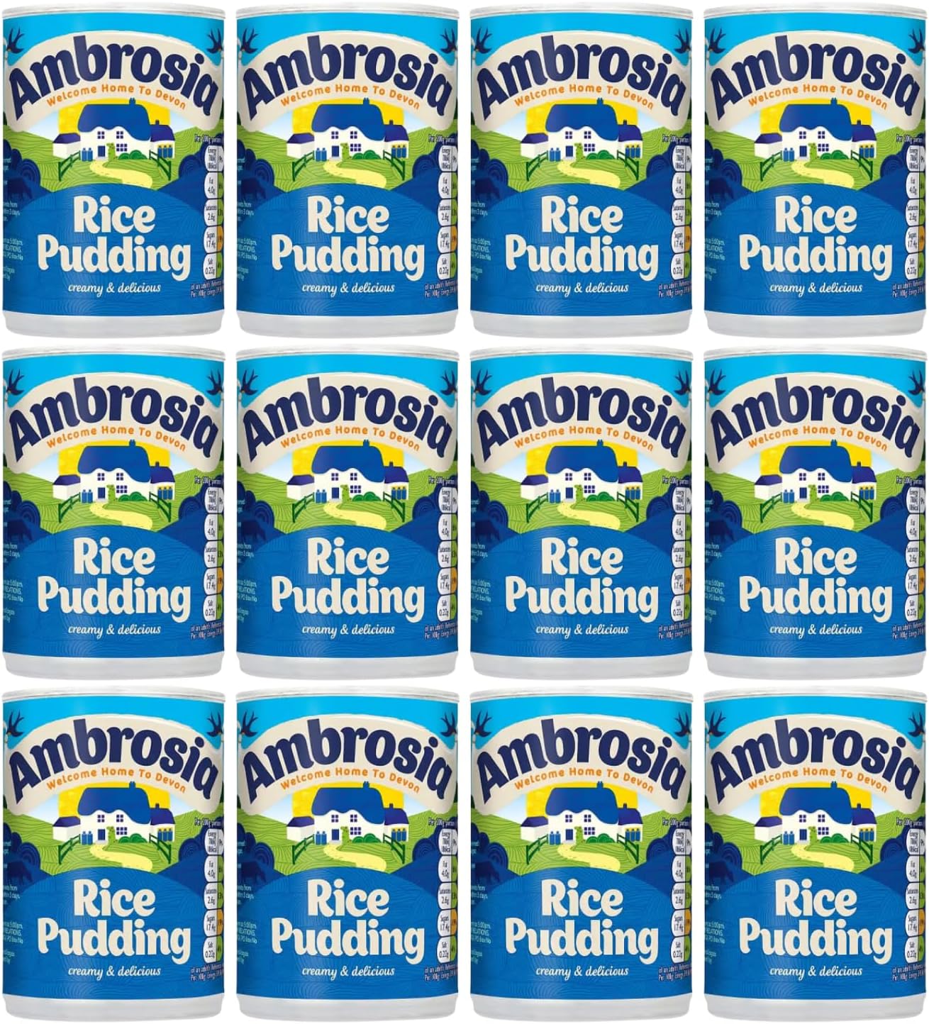 Ambrosia Devon Rice Pudding, 14.1 Ounce Cans (Pack of 12)