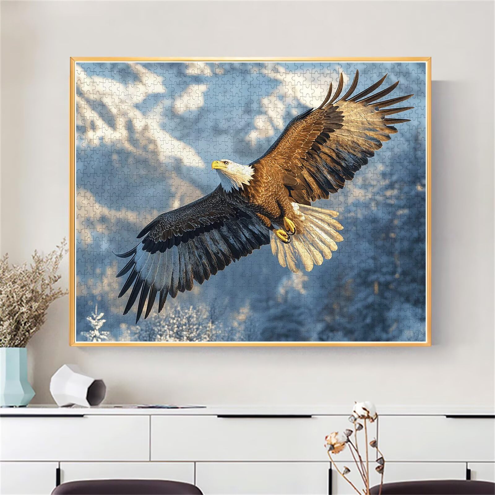 Adler Puzzle für Erwachsene Kinder Anspruchsvoll 2000 Teile Impossible Klassische Puzzles Schwer Berg ab 8 9 10 Jahre für Mädchen Jungen Jigsaw Kunst Educa, für Dekoration und Geschenke 70x99cm t-445