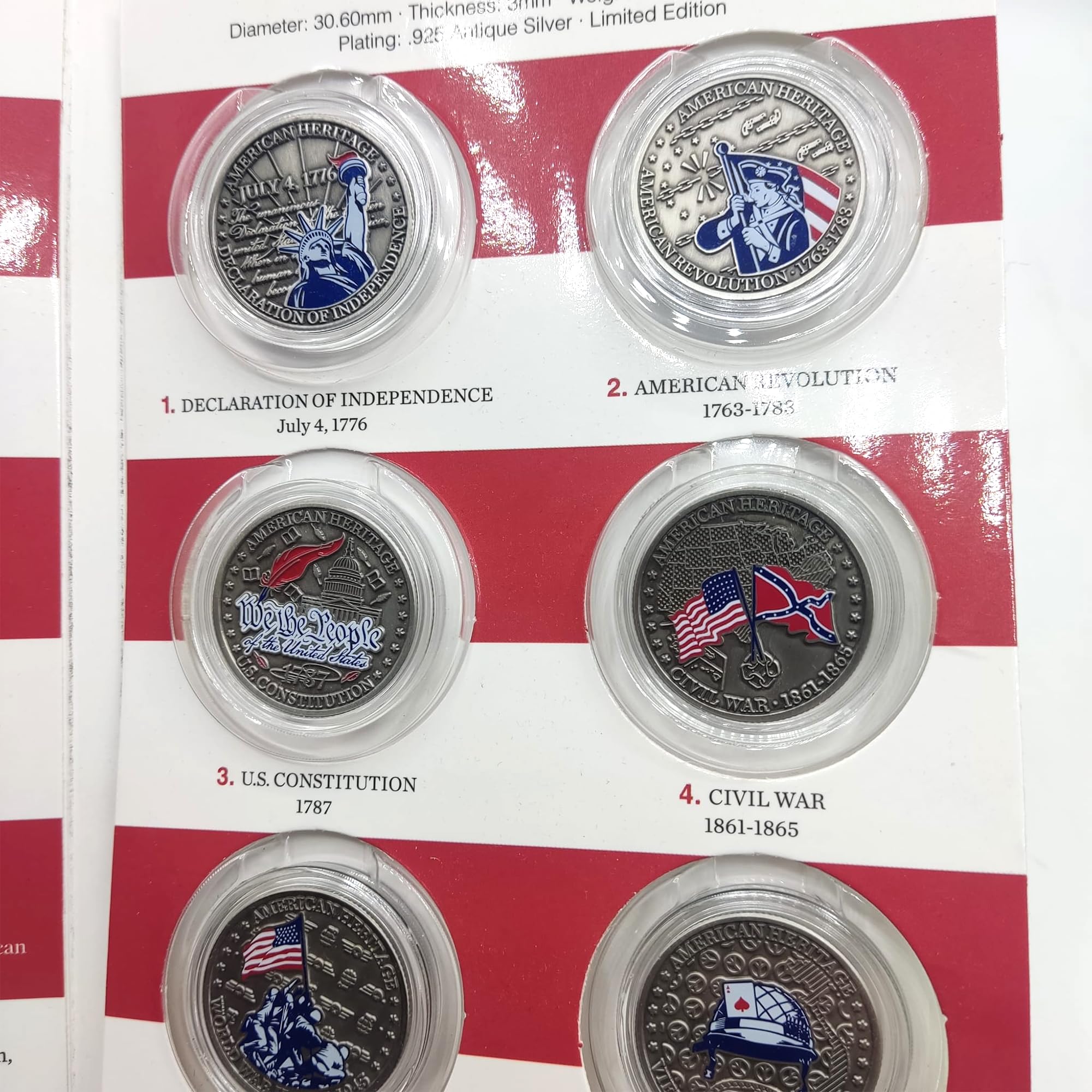 1928年銀製を含むアメリカ6枚セット　コレクターアイテム Amazon.co.jp: US Medals Collection - アメリカの遺産の珍しいメダル