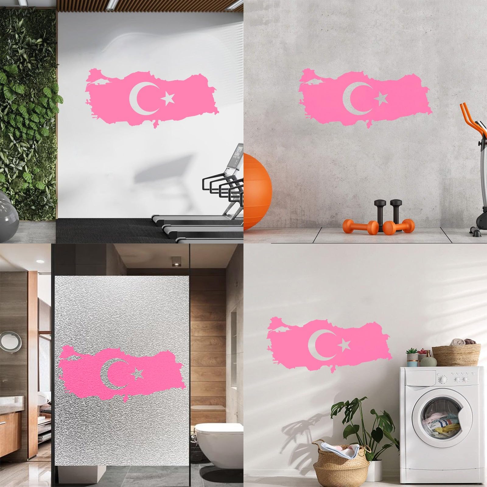 Turkey Flag Map Wall Art Decal Flag Vinyl Sticker Home and School Decoration Wall Tattoo Bedroom Living Room Art Mural Large - 42x91cm - Image 4