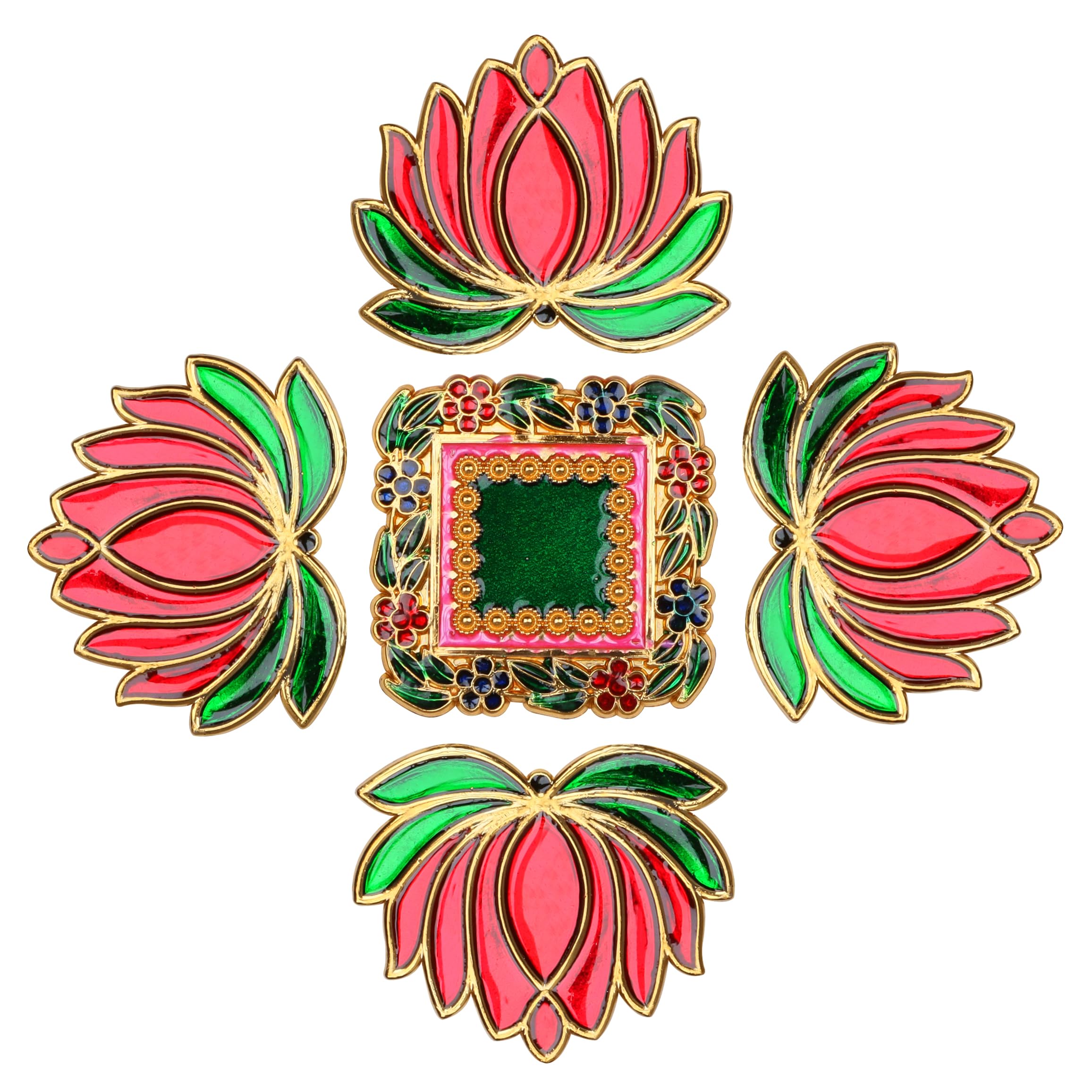 10 Inches Meena Rangoli Diwali Acrylic Rangoli Stencils Handmade Rangoli Sticker Home Decor Floor Decorative Stones (Design 10)