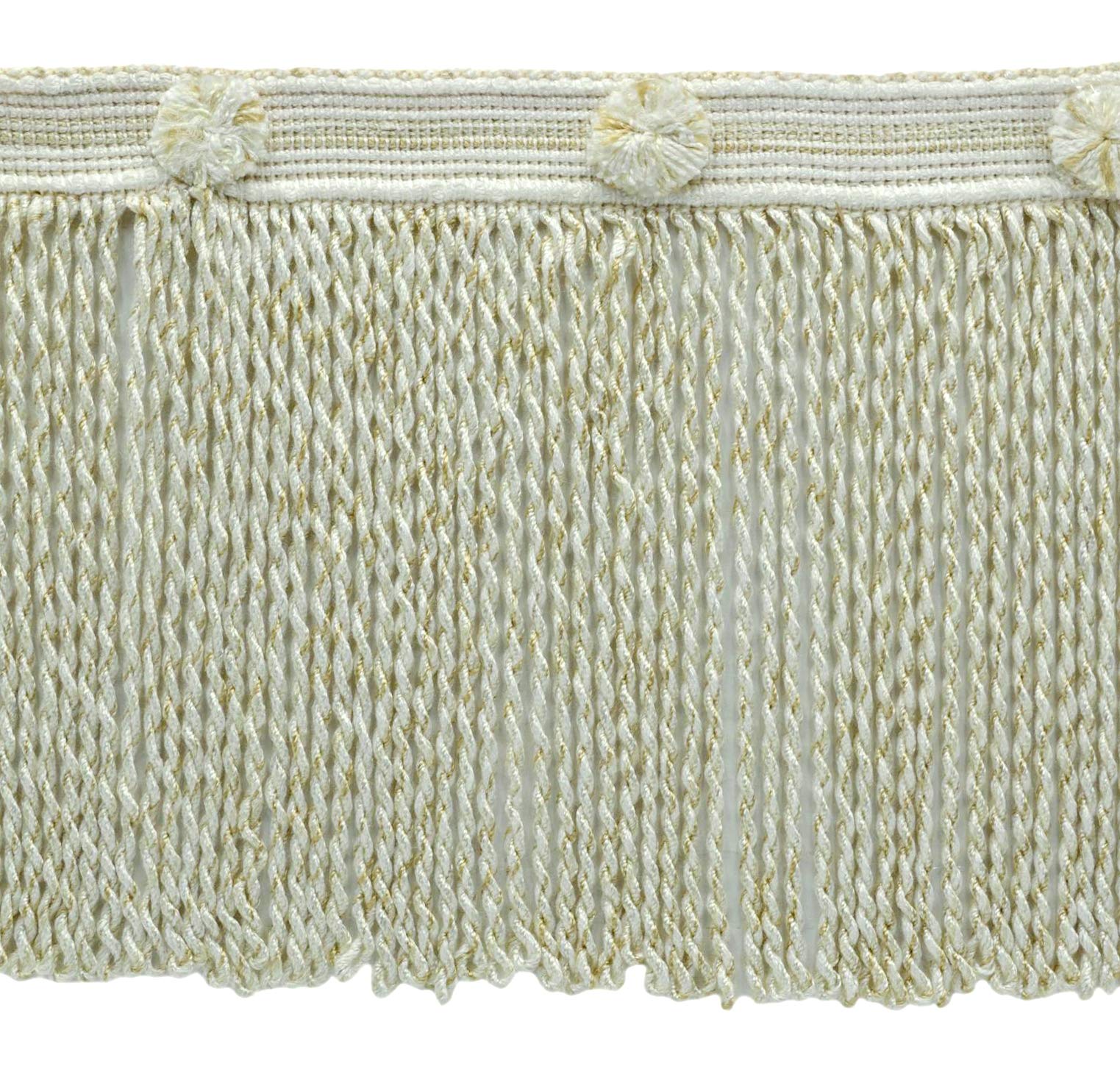 Frange de canapé blanche 15cm pour cacher les pieds de meuble pack 4,6m