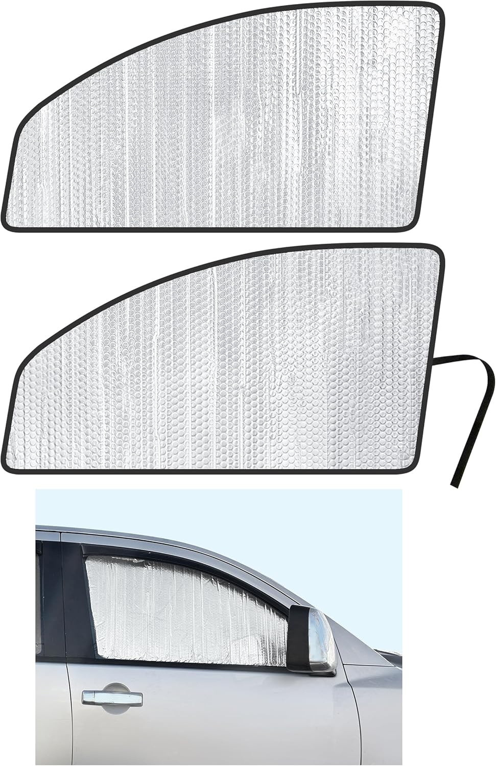 YelloPro Side Window Front Seat Sunshade (Set of 2) Custom Fit for 2004 2005 2006 2007 2008 2009 2010 2011 2012 2013 2014 2015 Nissan Titan, 2Dr 4Dr King Cab/Crew Cab, UV Reflector Protection