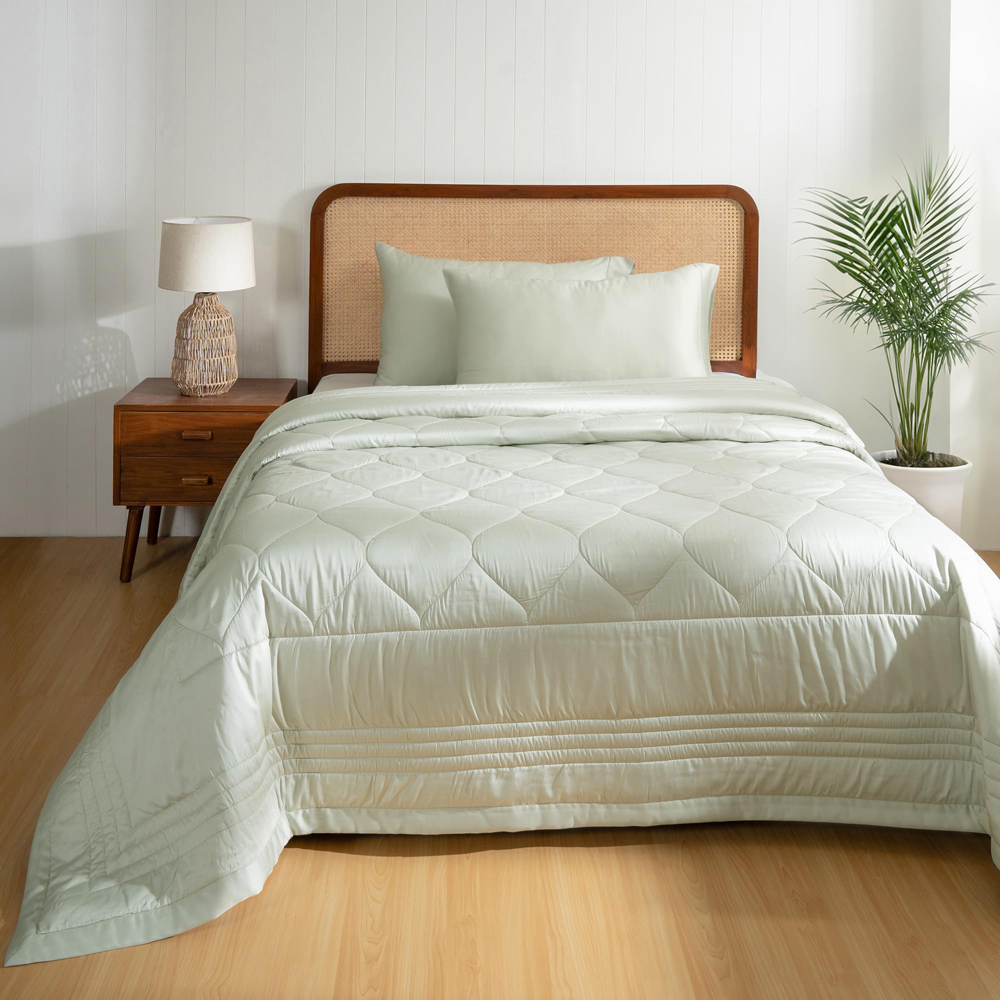 maspar 100% Tencel Super Soft Summer AC Room 100 GSM (104"x90") Double Bed Quilt & Comforter - Quilted Bed Cover-image-45
