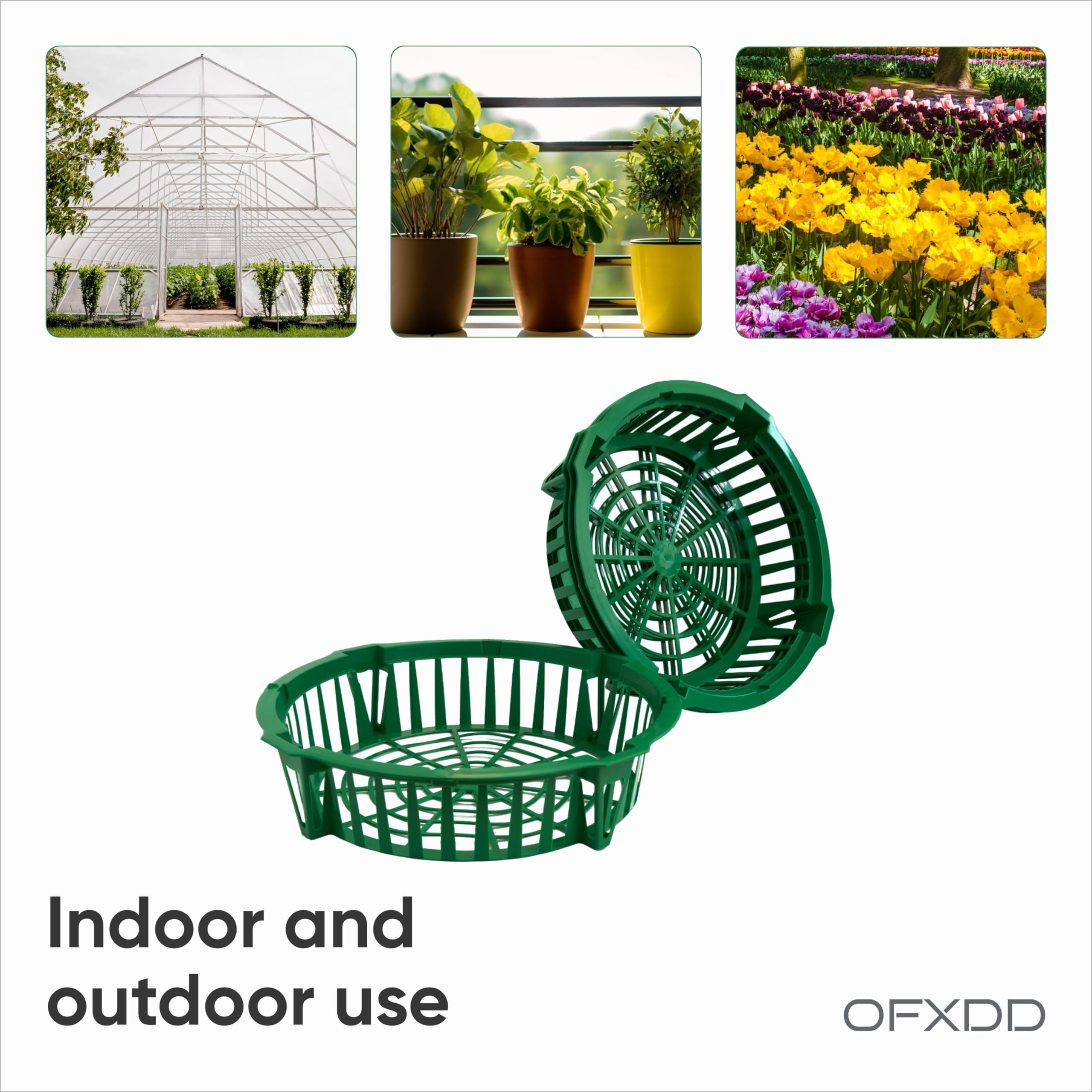 Lot de 6 plateaux de plantation pour oignons - Plateaux en plastique pour bulbes à fleurs - Plateaux de semis réutilisables pour le jardinage, 29 cm