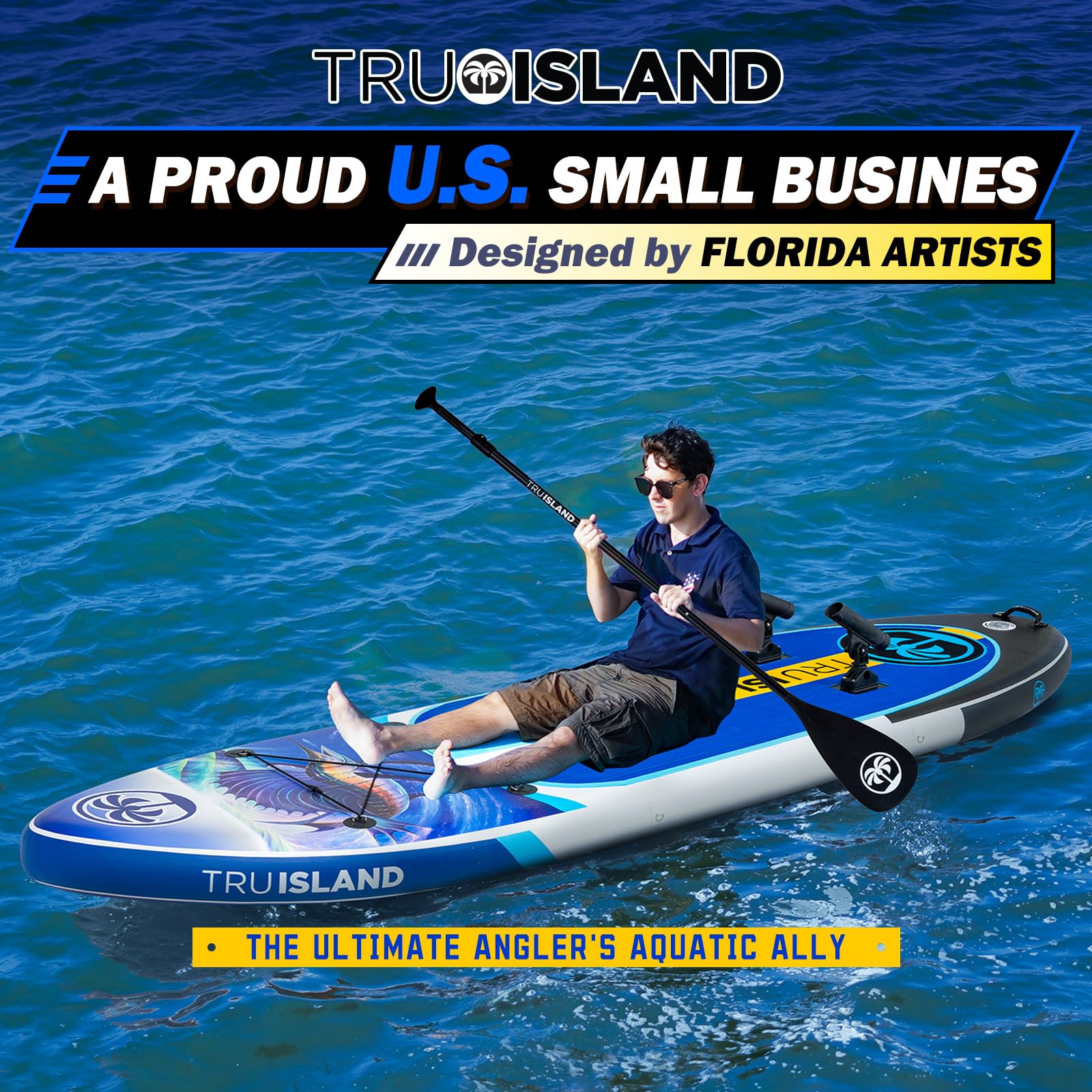 TRUISLAND Inflatable Paddle Board, Stand Up Paddle Board with Backpack, Non-Slip Thickened Deckpad, Waterproof Phone Case, Leash, Paddle, Hand Pump