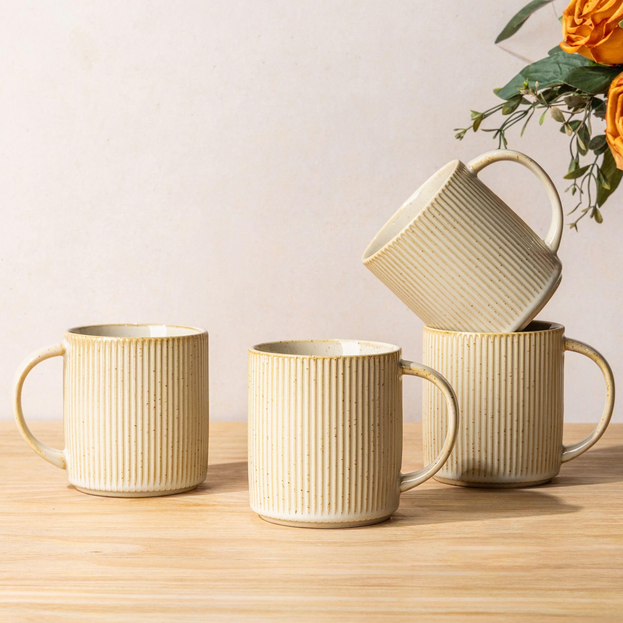 C  COFFEE （4セット） Amazon.com: theterra Ceramic Coffee Mugs Set of 4, 14.2oz Handmade