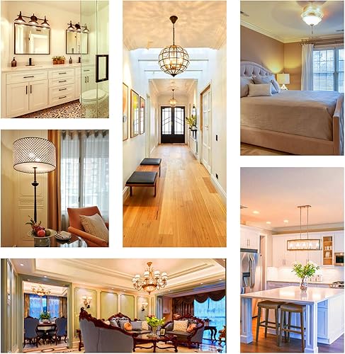 Miniatura 7 de Bombilla LED E26 regulable T45T14, 6 W (equivalente a 60 W), blanco suave 3000 K, bombillas LED vintage de filamento para lámpara de araña de baño,