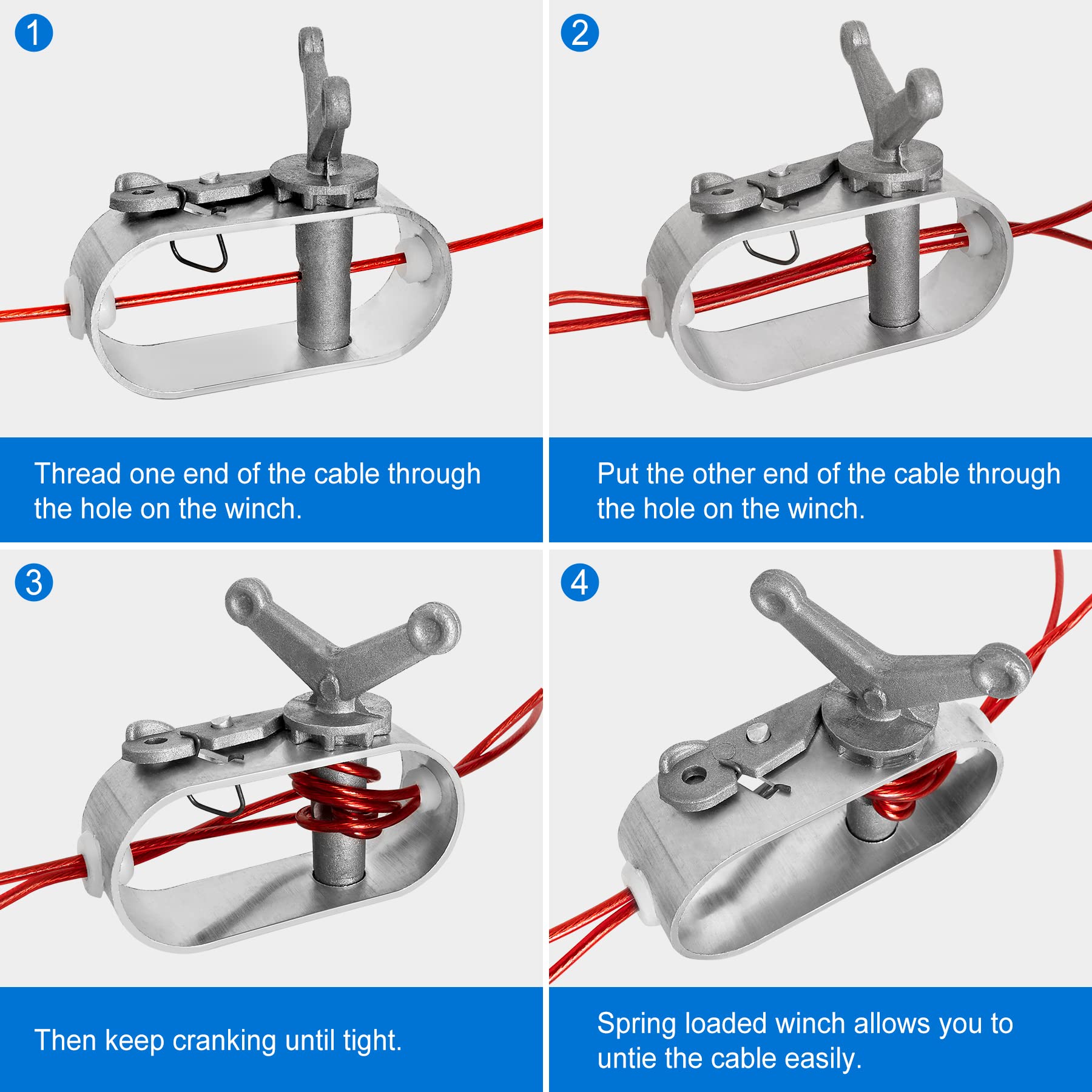 Snapklik.com : Swimming Pool Cover Cable And Winch Kit - 100ft Plastic ...