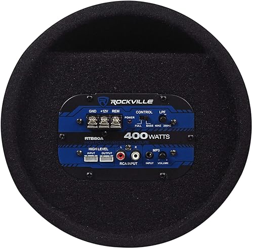 Miniatura 4 de Rockville 8 "Subwoofer de subgraves alimentado+entrada MP3+kit de amplificador para Jeep Wrangler 87-06