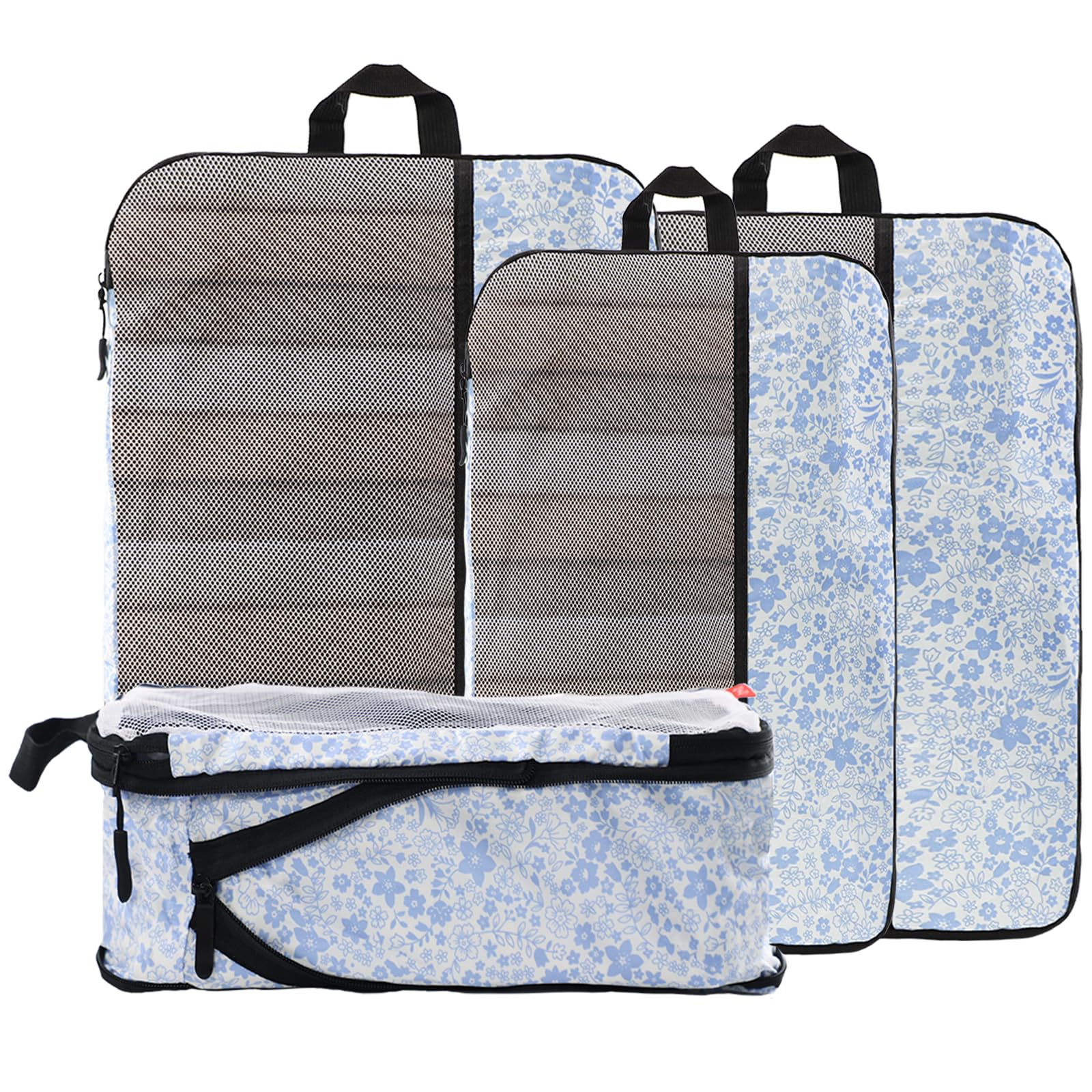 U+U 4 Set Compression Packing Cubes - Ultralight Travel Organizers, Space-Saving Suitcase Organizer, Expandable Packing Cubes for Travel, Business