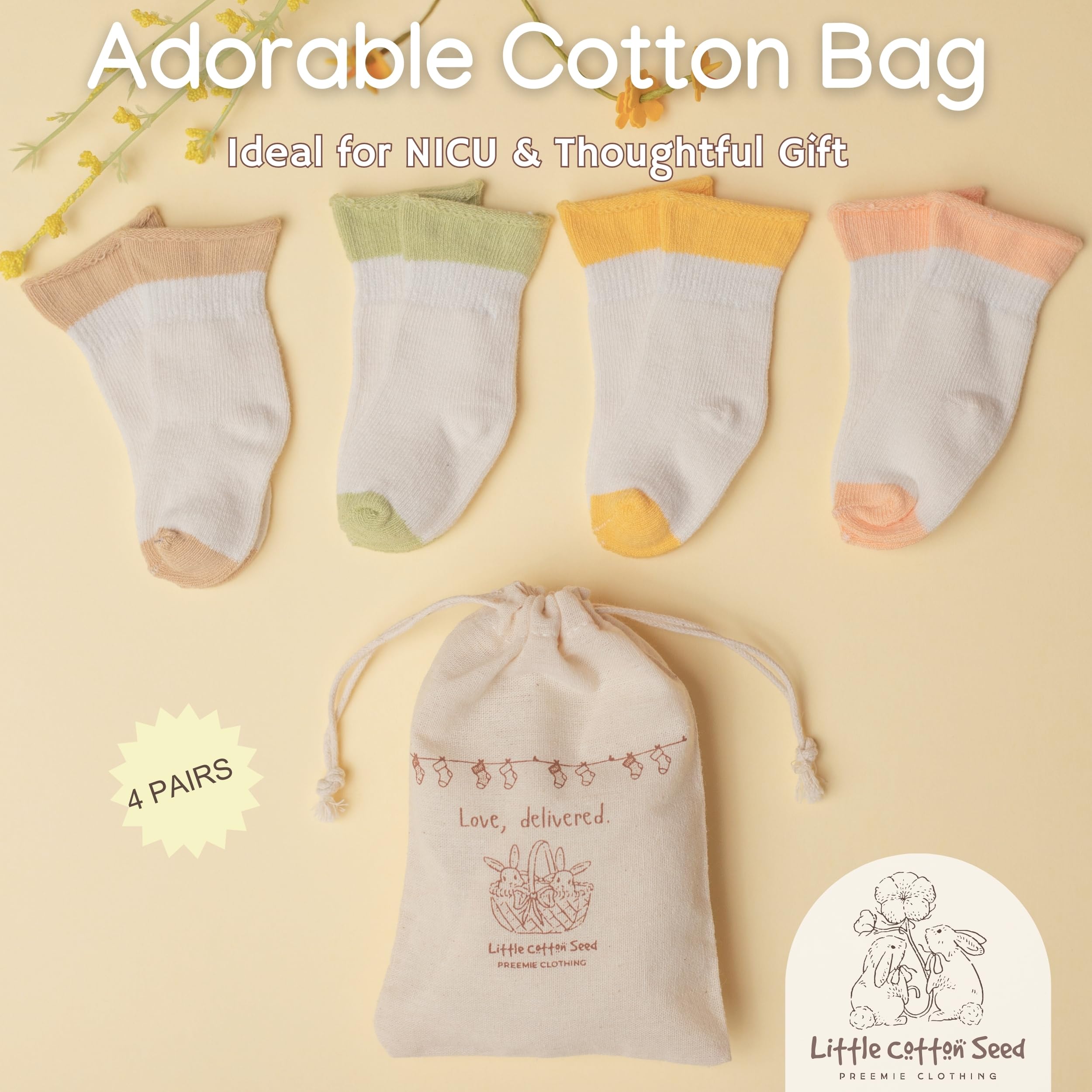 Calcetines básicos para bebés y niños recién nacidos (6 paquetes) – Calcetines prematuros de algodón orgánico – imprescindibles para pies pequeños