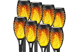 8 Pack Solar Outdoor Lights, Solar Tiki Torches