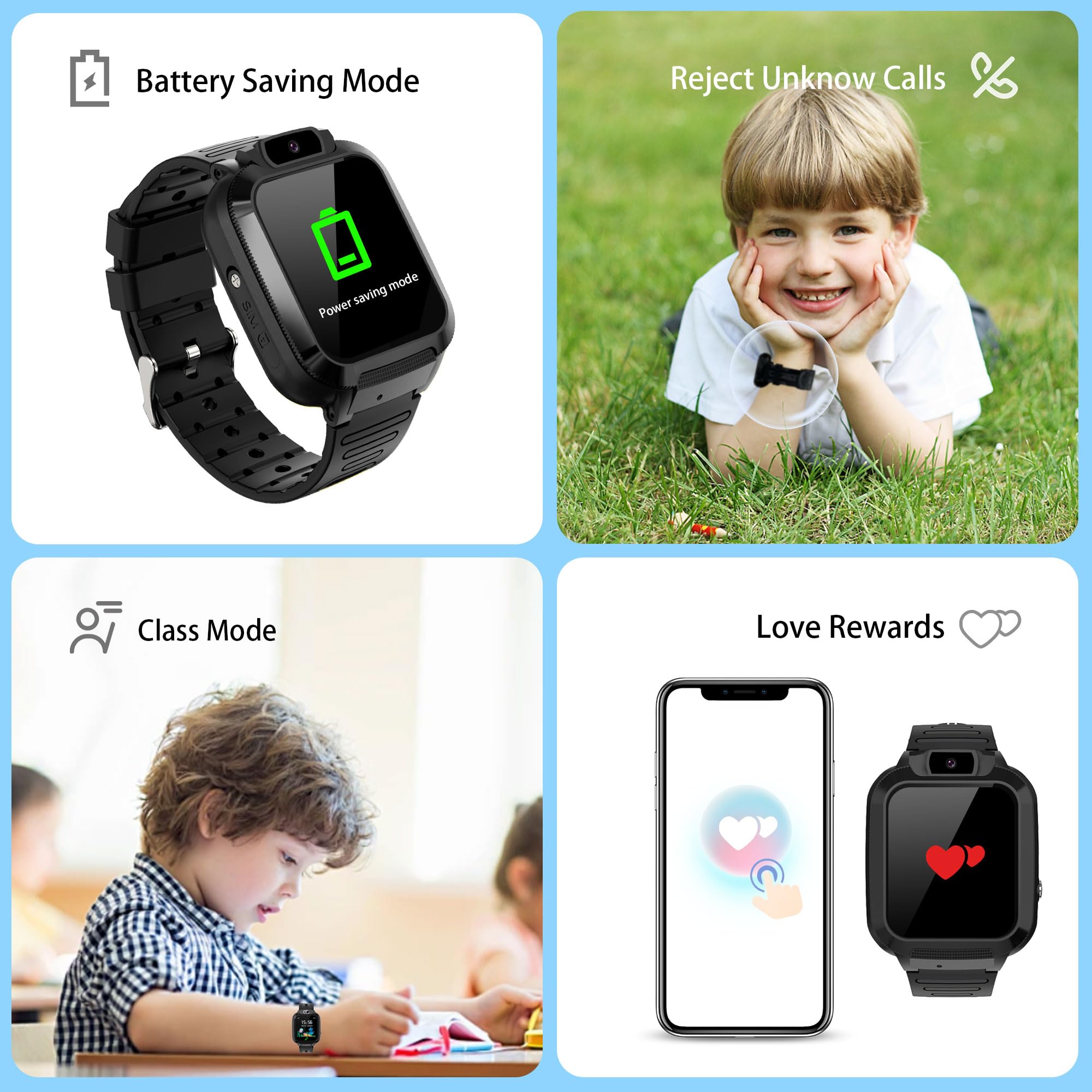 Inteligentny Zegarek dla Dzieci z GPS Lokalizacja - Gry Czat Głosowy SOS Cyfrowy Budzik IP68 Wodoodporny Telefon Urodziny Prezenty Model Klasy Smartwatch dla Dzieci Chłopcy Dziewczynki