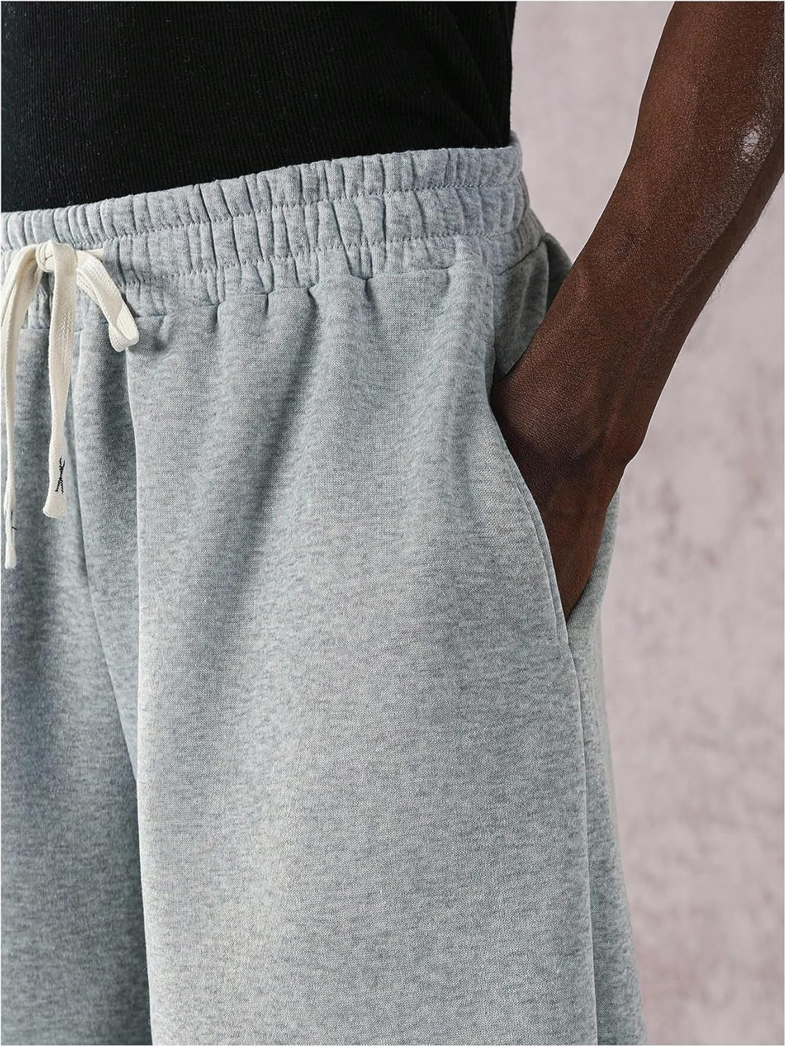 OYOANGLE Men's Capri Sweatpants Graphic Elastic Drawstring Waist Y2K Loose Straight Leg Pants Streetwear - Image 4