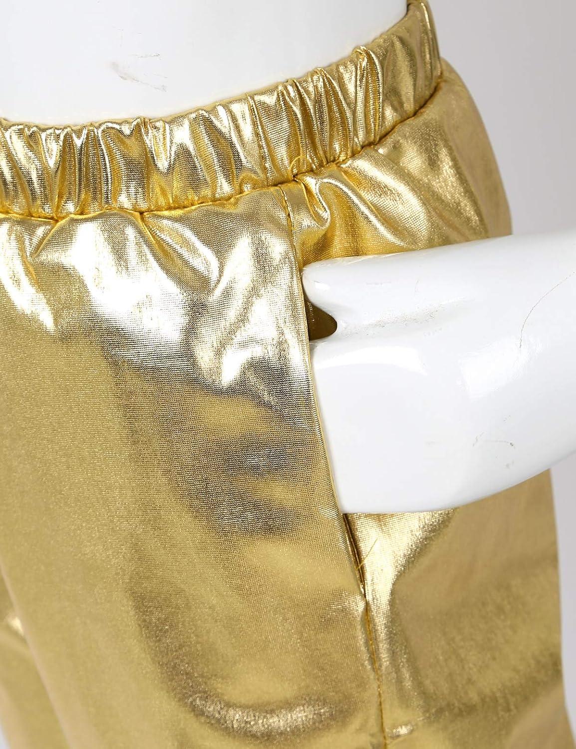 iiniim Kids Girls Glossy Metallic Hip Hop Pants Elastic High Waist Dance Pants Trousers Streetwear Dancewear Sweatpant