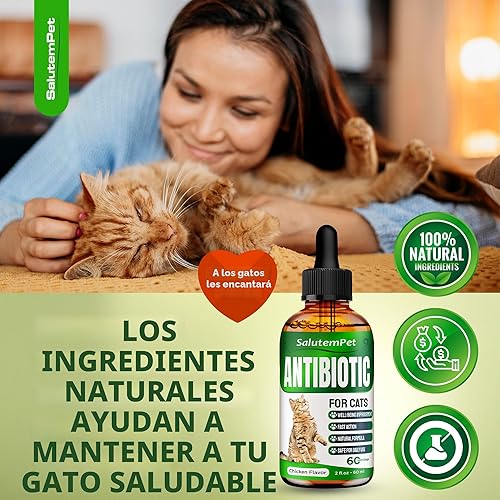 Miniatura 8 de Antibiótico para gatos para infecciones, ITUs, momentos respiratorios, resfriado y alergias Antibióticos para gatos de todas las edades y razas