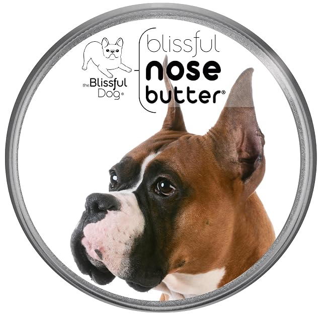 The Blissful Dog Show Boxer Nose Butter for Dry Cracked Skin Lick-Safe Dog Nose Balm with Moisturizing Shea