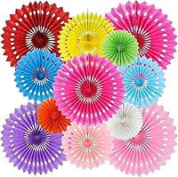 Vista 19 de Kit de decoración de abanicos redondos de papel con panal de pañuelo en rojo, amarillo y negro para baby shower, tema de ratón, primer cumpleaños