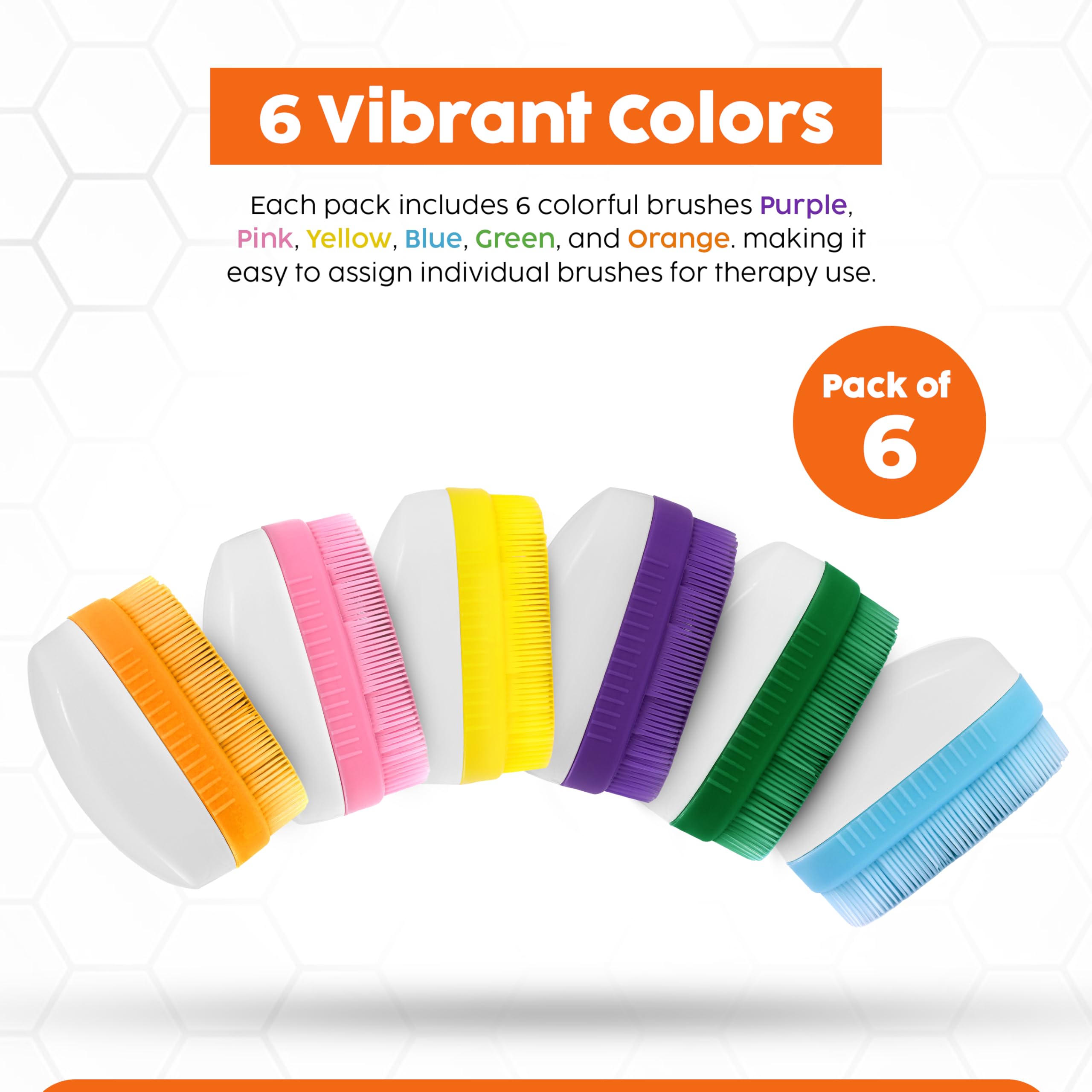 Wilbarger Method Therapy Sensory Brush, 6 Pack(Colored) Therapressure Brush — Amazon image 4