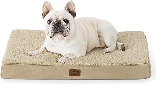 Miniatura 70 de Bedsure - Cama grande para perros para jaula - Camas planas y cómodas para mascotas con funda extraíble y lavable, alfombrilla ortopédica de espuma