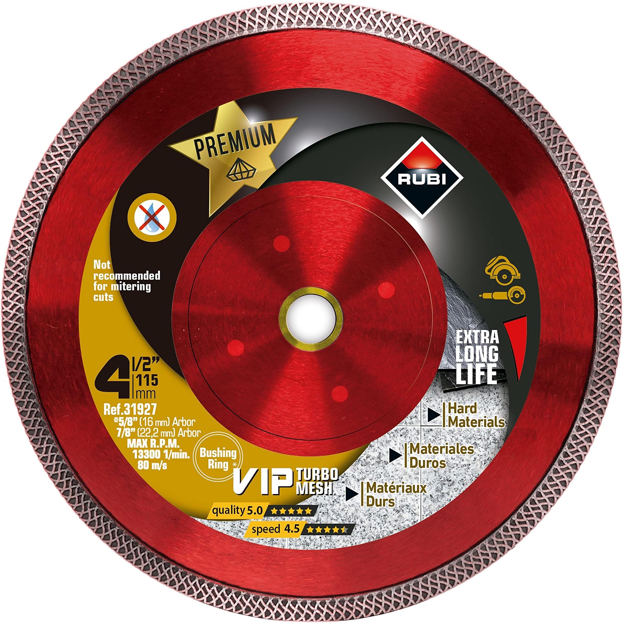 Rubi Tools 4-1/2" VIP Premium Dry Diamond Blade