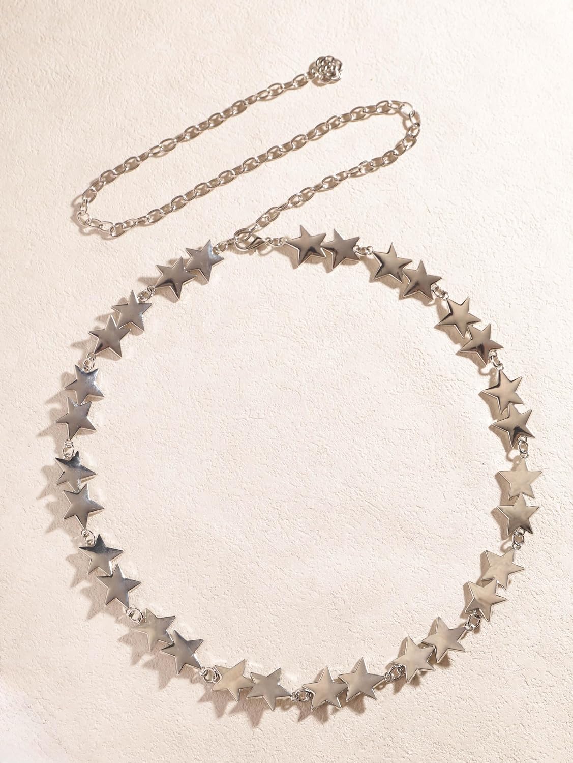 Sacina Goth Emo Y2K Star Chain Belt for Women, Adjustable Silver-tone Waist Chain, Punk Emo Grunge Aesthetic Body Jewelry - Image 6