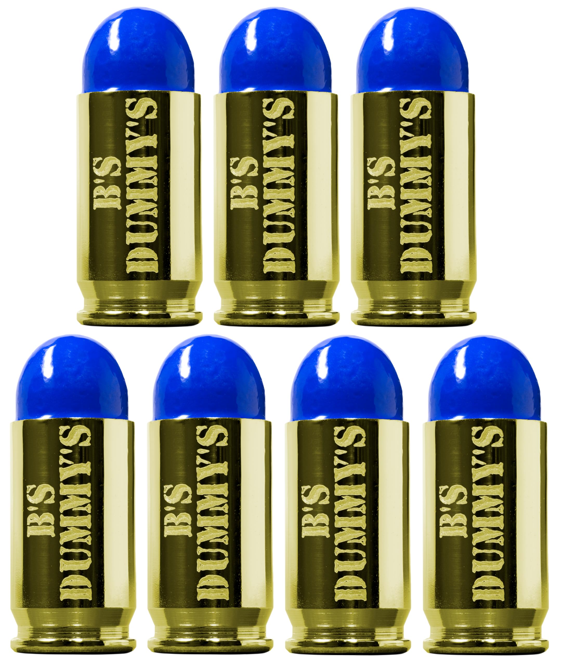 B's Dry Fire Snap Caps - A.K.A. B's Dummy's - Dummy 380 Auto Training Caps (7 Pack) (Blue Brass)