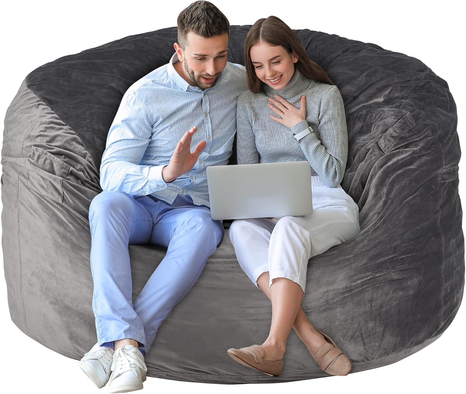 SIMFLAG 5Ft Giant Bean Bag Chair, Memory Foam Filling Bean