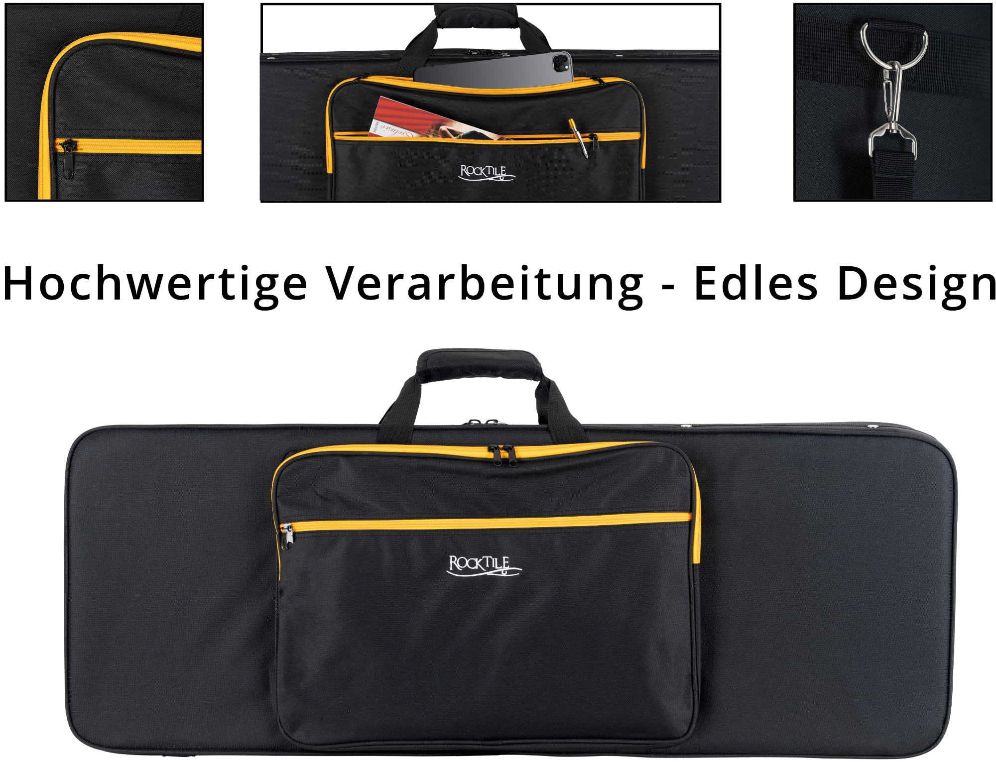 ROCKTILE EGSCR-1122BK Softcase Chitarra Elettrica - Custodia Leggera Maneggevole per Tutte le Chitarre Elettriche Comuni