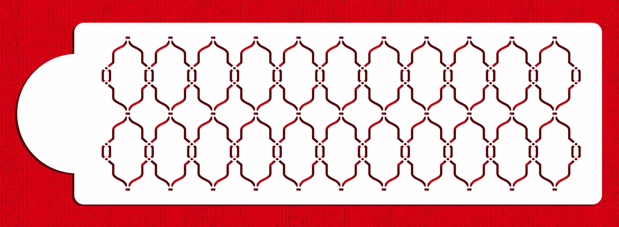 Designer Stencils Moroccan Tile Cake Stencil Side, Beige/semi-transparent