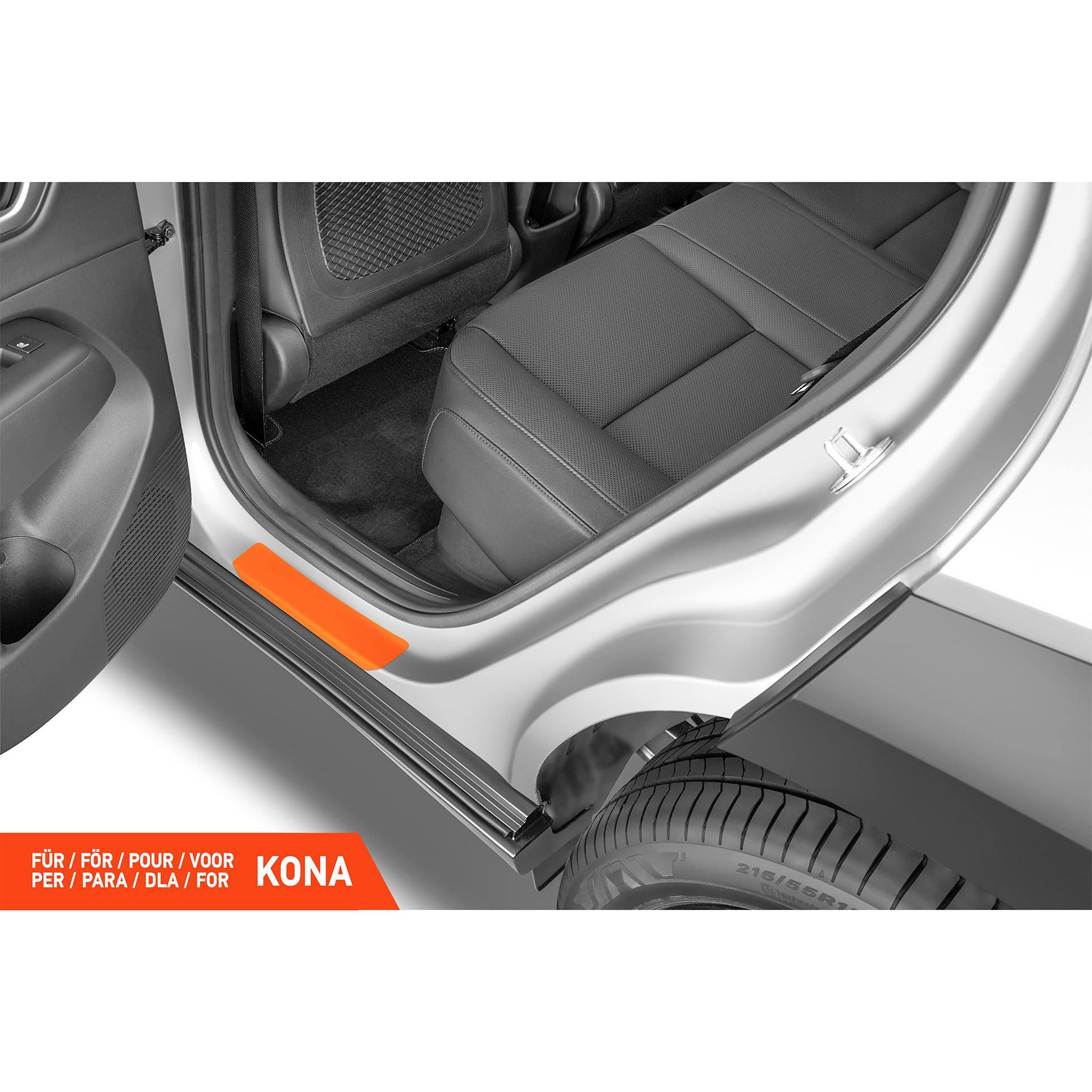 Luxshield folia ochronna progów kompatybilny z Hyundai Kona 2 (II) SX2 I 2023-2026 - akcesoria, listwy ozdobne, folia ochronna na lakier - czarny karbon