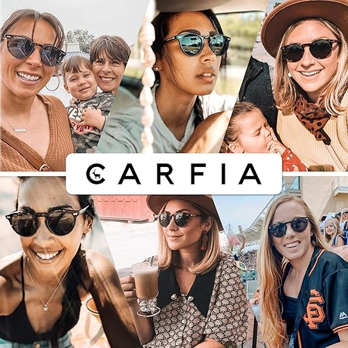 Miniatura 2 de CARFIA Gafas de sol polarizadas redondas vintage para mujer, marco de acetato, lentes de protección UV400, gafas hechas a mano CA5288