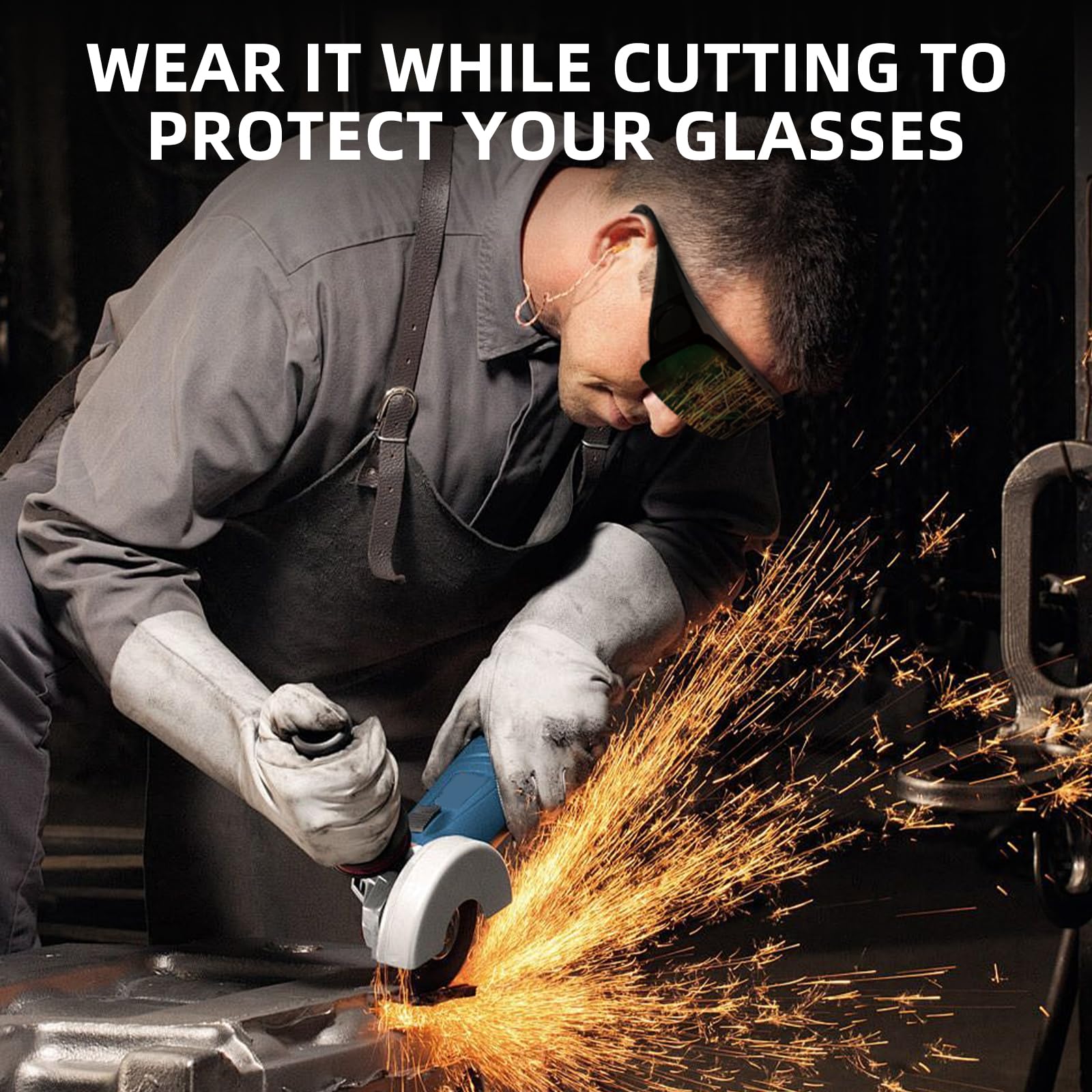 Gafas de soldadura para hombre, gafas de soldadura abatibles, sombra 8, protección UV/IR para soldadura de arco, MIG/TIG, corte de plasma y molienda de metal con estuche de almacenamiento