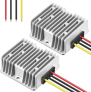 2 Pcs 36V 48V to 12V Converter Golf Cart Voltage Reducer, 10A 120w DC to DC Buck Converter 12 Volt Voltage Regulator for Golf Cart Club Car Audio LED Strip Light Universal Power Stabilizer