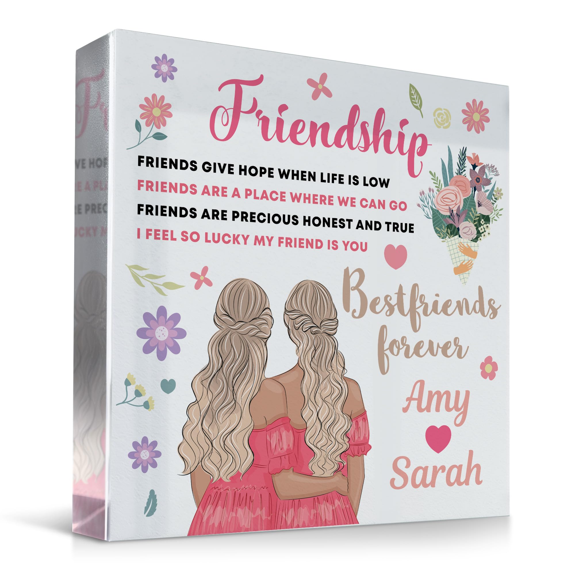 Red Ocean Friendship Standing Plaque Friendship Sign PERSONALISED Best Friend Gift For Birthday Christmas Thank You Gift For Her Him BEST FRIEND For Women Birthday Gifts For Her