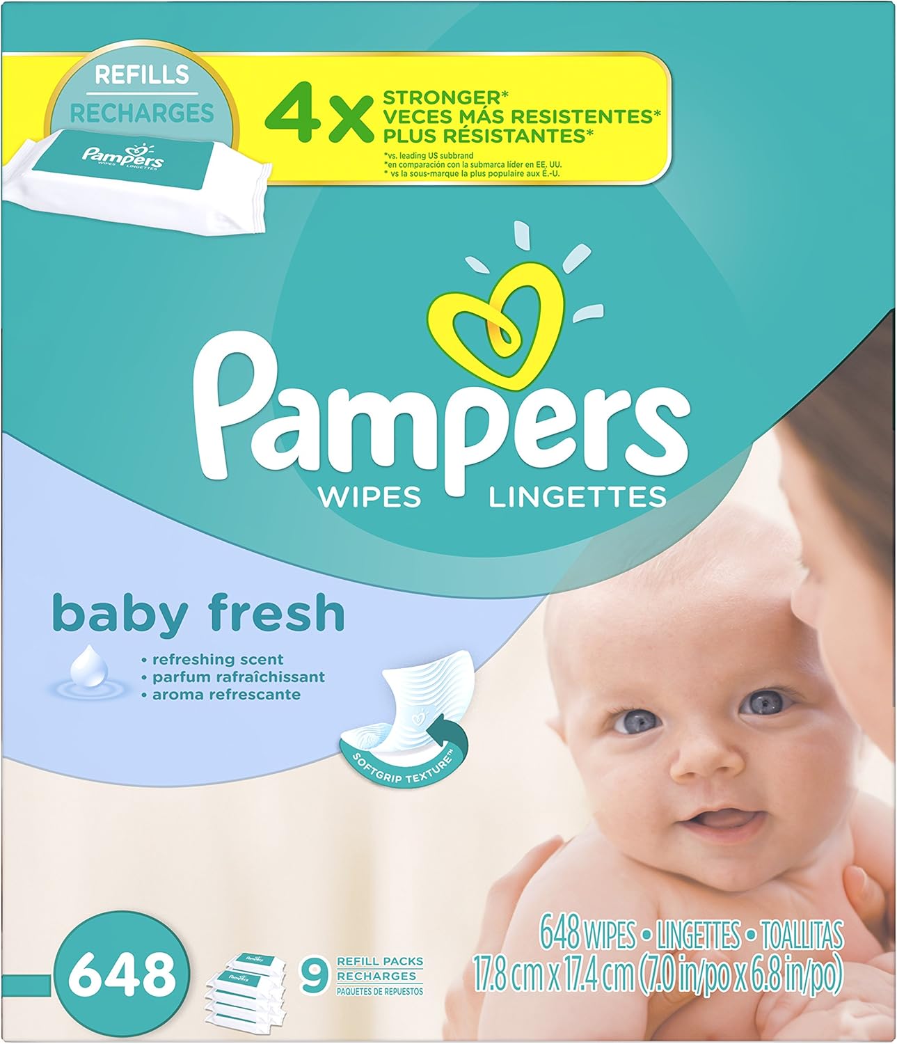 Pampers Baby Fresh 9X Refill Diaper Wipes, 648 Count Buy Online at