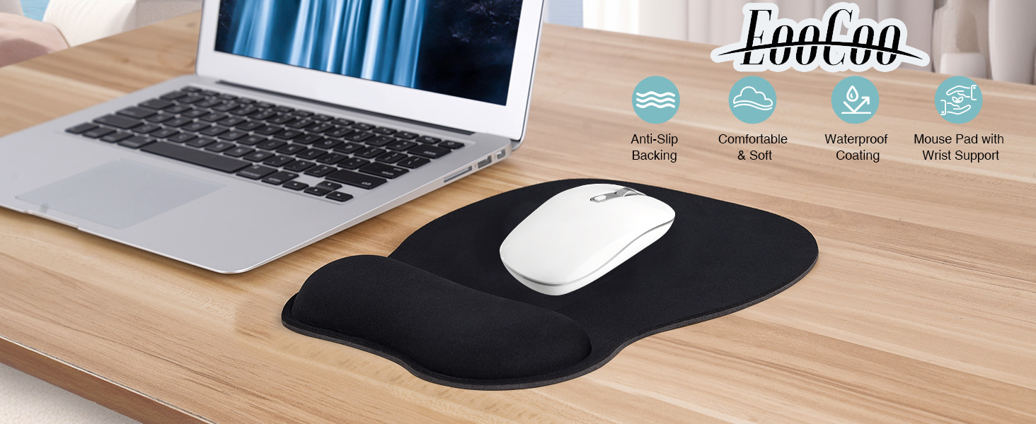 MEKASS Alfombrilla Ergonómica Para Mouse Con Soporte De Muñeca