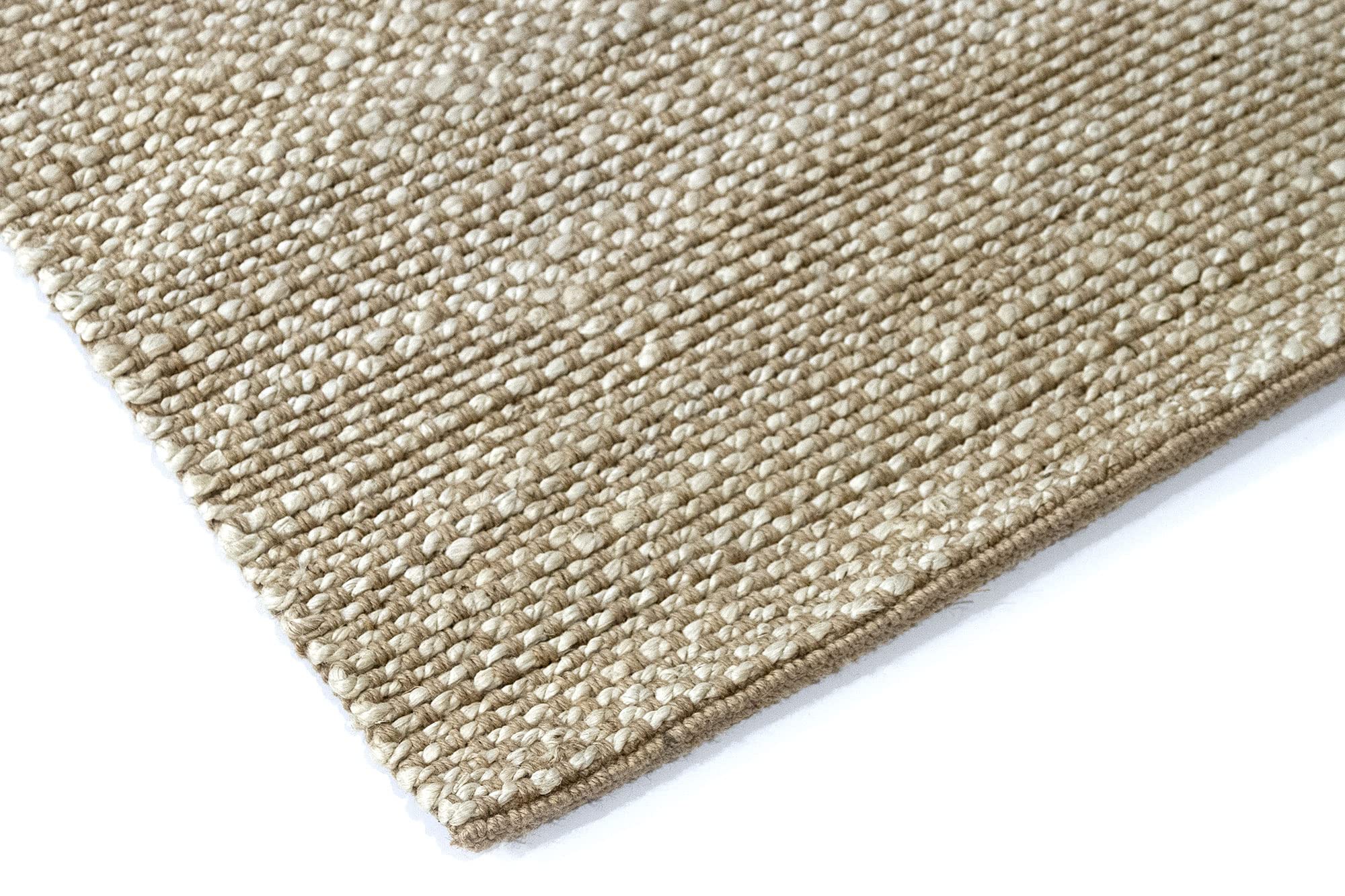 Hamid - Pack 2 Teppiche aus Jutefaser Giralda 100% Natürlich Handgeflochten für Wohnzimmer, Esszimmer, Schlafzimmer, Flur (Weiß, 150x80 cm, 2 Stück)
