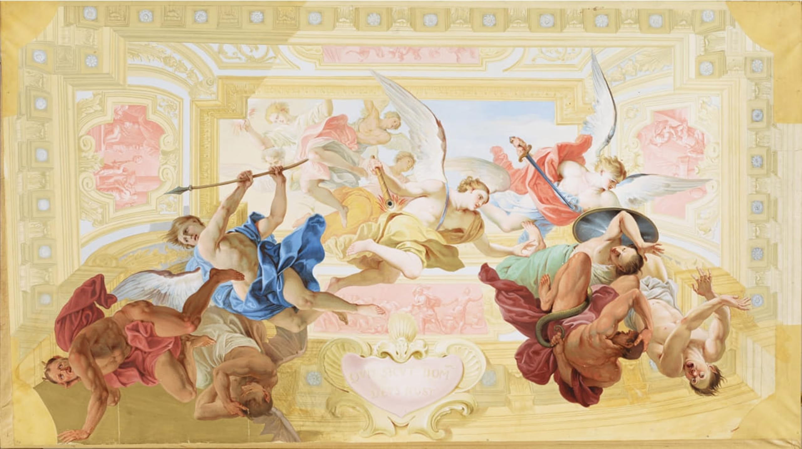 ARTXLXXBN Famous Art Print Poster Vintage Wall Art Engelssturz by Johann Peter Krafft Canvas Art Poster for Home Decor 60x90cm